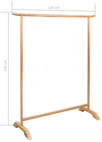 vidaXL Κρεμάστρα Ρούχων Δαπέδου 125 x 150 εκ. από Μασίφ Ξύλο Δρυός