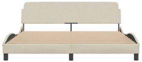 vidaXL Σκελετός Κρεβατιού Dover Κρεμ 180x200 εκ. Υφασμάτινο