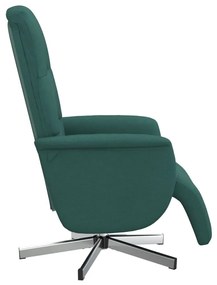 vidaXL Πολυθρόνα Ανακλινόμενη με Υποπόδιο Σκούρο Πράσινο Υφασμάτινη