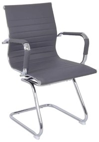 Πολυθρόνα Επισκέπτη BF3300V PU Γκρι 55x60x91cm (Σετ 2 ΤΕΜ)