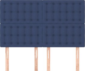 vidaXL Κεφαλάρι Μπλε 144x5x118/128 εκ. Ύφασμα
