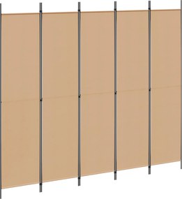 vidaXL 5-Panel Διχοτόμος Μπεζ 250 x 220 cm Ύφασμα
