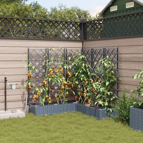 vidaXL Γλάστρες Κήπου 1 τεμ Ανοιχτό γκρι 120 x 120 x 126 cm Πλαστικό