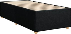 vidaXL Κρεβάτι Boxspring με Στρώμα Μαύρο 90x190 εκ.Υφασμάτινο