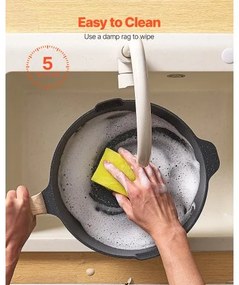 VEVOR 17 Piece Pots and Pans Set Granite Nonstick Kitchen Cookware Black