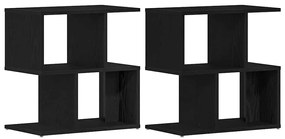 vidaXL Κομοδίνο 2 τμχ Μαύρο Δρυς 50x30x51,5 εκ Τεχνητό Ξύλο