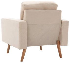 vidaXL Σετ Σαλονιού 2 Τεμαχίων Κρεμ Υφασμάτινο