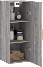 vidaXL Ντουλάπι Τοίχου Γκρι Sonoma 34,5 x 34 x 90 εκ.