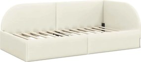 vidaXL Κρεβάτι Γωνίας Κρεμ 90 x 200 cm Βελούδο
