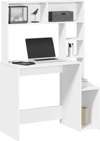 Γραφείο vidaXL με ράφια Λευκό 100x45x140 cm Κατασκευασμένο ξύλο