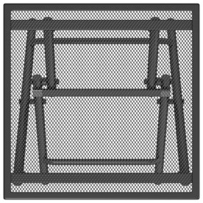 vidaXL Τραπέζι Κήπου Πτυσσόμενο με Πλέγμα Ανθρακί 38x38x38 εκ Ατσάλινο