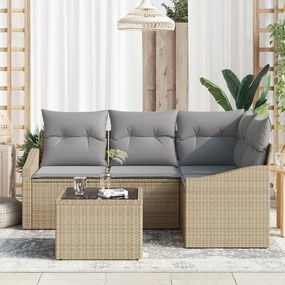 vidaXL Σετ 5 Τεμαχίων Καναπέ Κήπου με Μαξιλάρες Μαύρο Πολυ Ρατάν