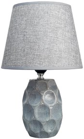 POWERTECH επιτραπέζιο φωτιστικό HLL-0134, E27, κεραμική βάση, γκρι