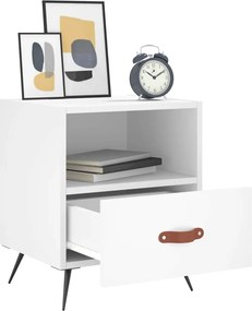 vidaXL Κομοδίνο Λευκό 40 x 35 x 47,5 εκ. από Επεξεργασμένο Ξύλο