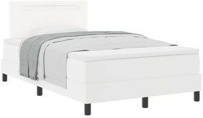 vidaXL Κρεβάτι με Στρώμα Λευκό, 120 x 200 εκ., Από Συνθετικό Δέρμα