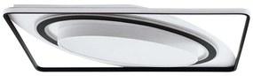 Φωτιστικό Οροφής - Πλαφονιέρα Benalauri 39864 65x65x8,5cm Dim Led Black-White Eglo Ατσάλι,Πλαστικό