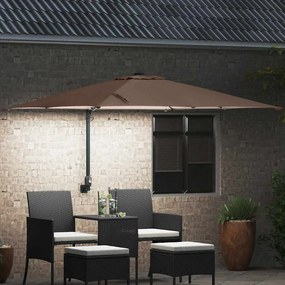 vidaXL Ομπρέλα Κήπου Taupe 248.5 x 247.5 x 160 εκ. ύφασμα