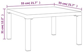 vidaXL Τραπέζάκι Κήπου Γκρι 55 x 55 x 31 εκ. από DPC και Ατσάλι
