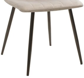 Καρέκλα Noor γκρι βελούδο-πόδι μαύρο μέταλλο 44x55x86εκ 44x55x86 εκ.