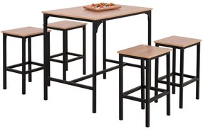 Τραπεζαρία Μπαρ Boxy (Σετ 5Τμχ) HM9882.01 100x60x86cm Sonoma Four Seater Μελαμίνη,Μέταλλο