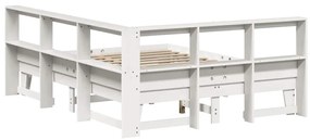 vidaXL Κρεβάτι Βιβλιοθήκη Χωρίς Στρώμα 140x200 εκ Μασίφ Ξύλο Πεύκο