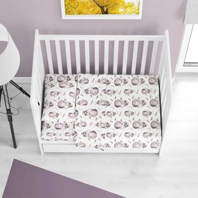 Σεντόνια Βρεφικά Hot Air Balloon 78 (Σετ 3τμχ) Lilac DimCol Κούνιας 100% Cotton Flannel