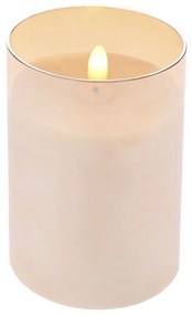 Κερί Led Μπαταρίας Κρεμ Σε Μελί Γυάλινη Βάση iliadis 7,5x15εκ. 76402