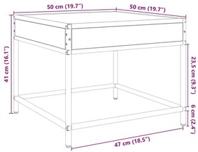 Τραπεζάκι Σαλονιού Άπειρο Φως LED Sonoma Δρυς 50x50x41 εκ. - Καφέ