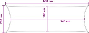 vidaXL Ικανότητα Σκίασης Ανθρακί 2 x 6 m HDPE