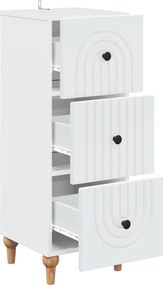 vidaXL Ντουλάπι με Συρτάρια Λευκό 33 x 34,5 x 90 εκ Επεξεργασμένο Ξύλο