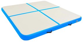 vidaXL Στρώμα Ενόργανης Φουσκωτό Μπλε 200 x 200 x 10 εκ. PVC με Τρόμπα