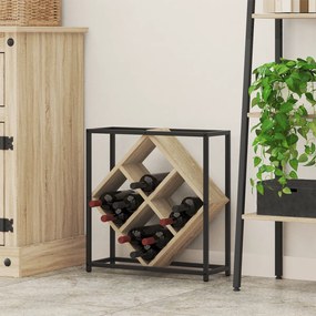vidaXL Ράφι κρασιών Sonoma Oak 51x18x52,5 εκ. Κατασκευασμένο από ξύλο με επεξεργασία