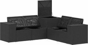 vidaXL Σετ Καναπέ 5 τμχ. Μαύρο 200 x 200 x 85 εκ.