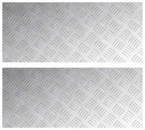 vidaXL Επιφάνειες Καρό 2 pcs Ασημί 70 x 30 cm Αλουμίνιο