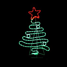 CHRISTMAS TREE 132 LED ΣΧΕΔΙΟ 5.5m ΜΟΝΟΚΑΝΑΛ ΦΩΤΟΣΩΛ RED-GREEN IP65 54x90cm 1.5m ΚΑΛΩΔ ACA X081324519N
