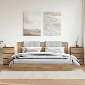 vidaXL Κομοδίνα 2 τεμ.Αρτισιανή Δρυς 40x35x62,5 εκ. Επεξ. Ξύλο