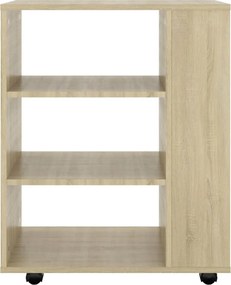 vidaXL Ντουλάπι Τροχήλατο Sonoma Δρυς 60 x 35 x 75 εκ. από Επεξ. Ξύλο