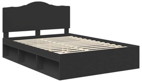 vidaXL Σκελετός Κρεβατιού Μαύρο 160 x 200 cm Στερεά ξυλεία πεύκου