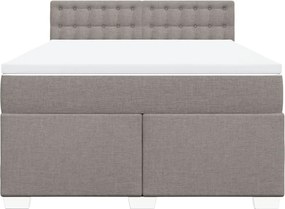 vidaXL Κρεβάτι Boxspring με Στρώμα Taupe 140x200 εκ. Υφασμάτινο