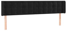 vidaXL Κεφαλάρι Κρεβατιού LED Μαύρο 163x16x78/88 εκ. Βελούδινο