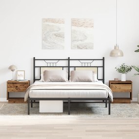 vidaXL Κομοδίνο 2 τεμάχια Παλιού Ξύλου 45x34x45 εκ Κατασκευασμένη Ξυλεία