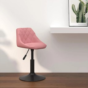 vidaXL Μπαρ Σκαμπό Ροζ 46x44x(62,5-77,5) εκ Βελούδο