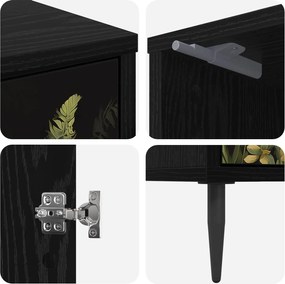 vidaXL Κομοδίνο RHENEN Μαύρη Δρυς 36 x 33 x 51 εκ. Επεξεργασμένο Ξύλο