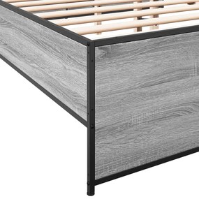 vidaXL Πλαίσιο Κρεβατιού Γκρι Sonoma 120x200 εκ. Επεξ. Ξύλο &amp; Μέταλλο