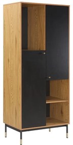 Βιτρίνα με 2 πόρτες Living Fylliana Γκρί Δρύς  80x40x182 εκ. 80x40x182 εκ.