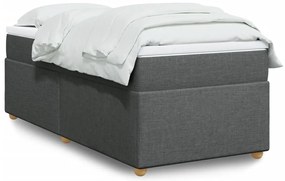vidaXL Κρεβάτι Boxspring με Στρώμα Σκούρο Γκρι 80x200 εκ. Υφασμάτινο