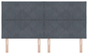 vidaXL LED Κεφαλάρι Διαμαντένιου Σχεδιασμού Σκοτεινού Γκρι 180 εκ. Βελούδο
