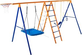 VEVOR Swing Sets for Backyard 6 in 1 Swing Set 440lbs Capacity Metal Swingset