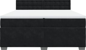 vidaXL Κρεβάτι Boxspring με Στρώμα Μαύρο 200x200 εκ. Βελούδινο