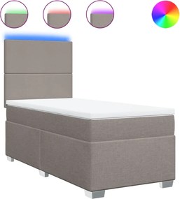 vidaXL Κρεβάτι Boxspring με Στρώμα Taupe 80x200 εκ. Υφασμάτινο